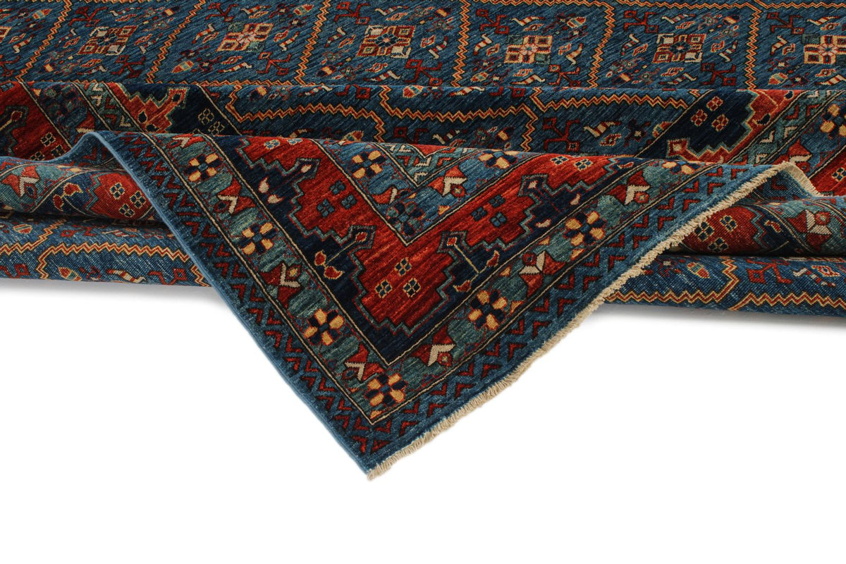 9x12 Navy and Red Traditional Rug