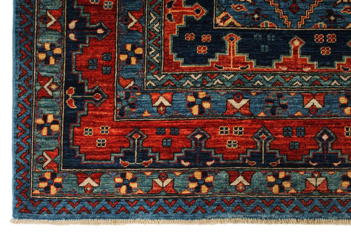 9x12 Navy and Red Traditional Rug