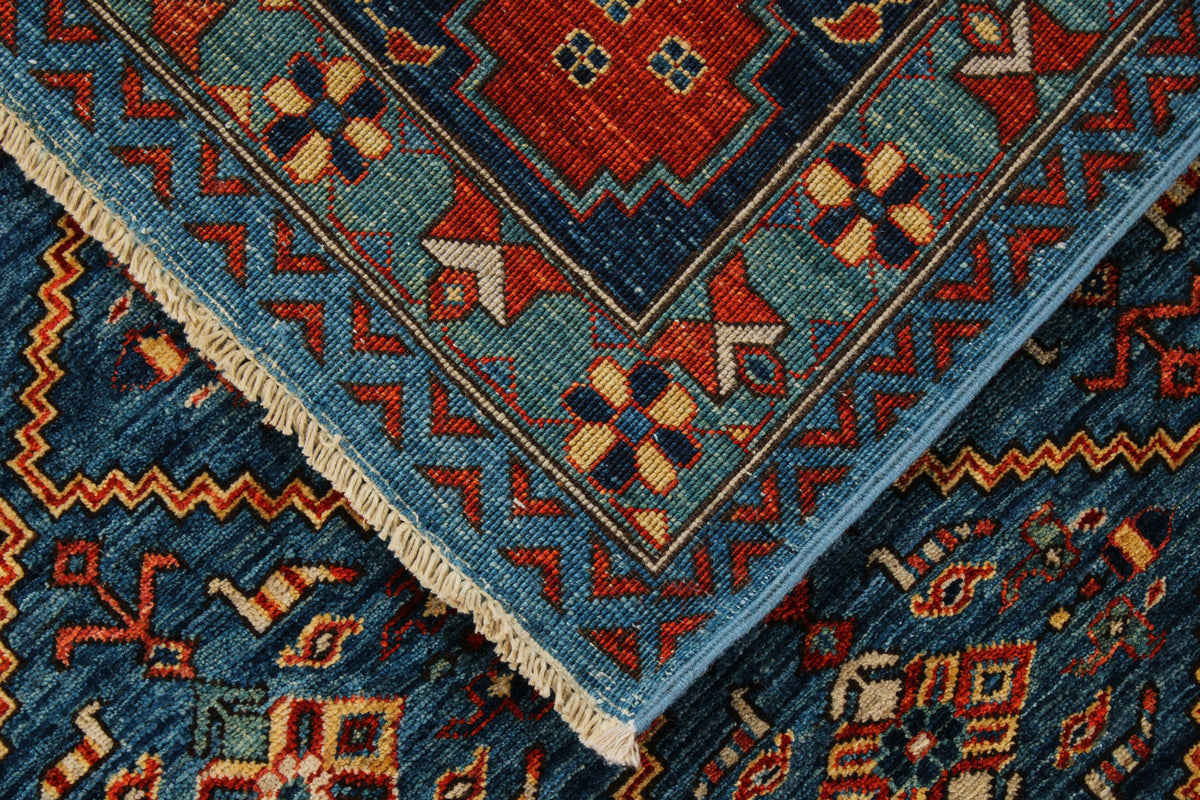 9x12 Navy and Red Traditional Rug