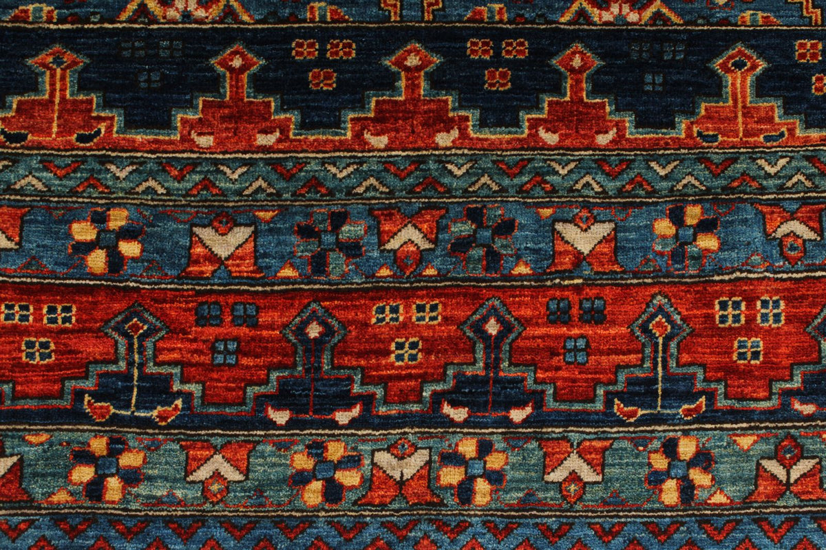 9x12 Navy and Red Traditional Rug