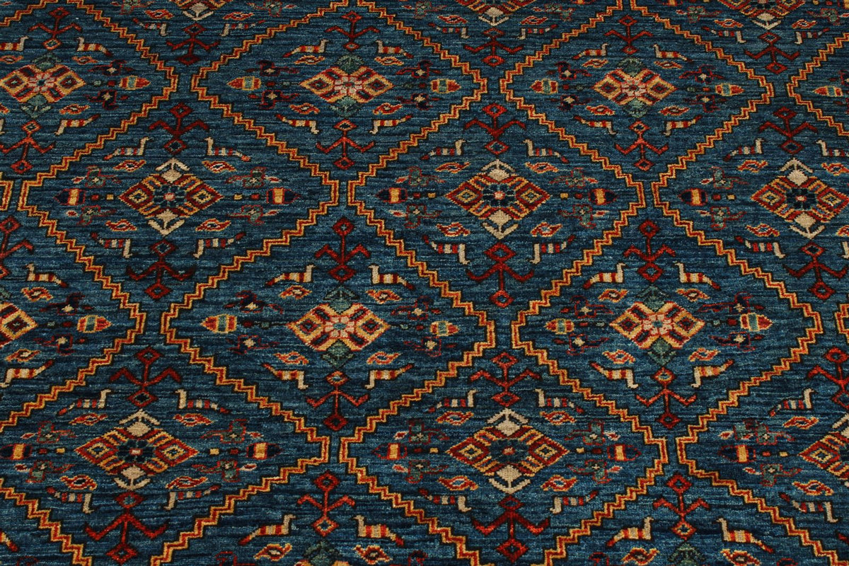 9x12 Navy and Red Traditional Rug