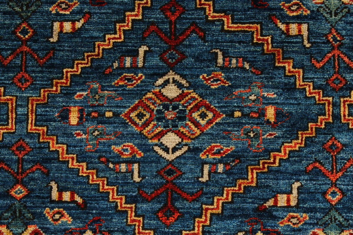 9x12 Navy and Red Traditional Rug