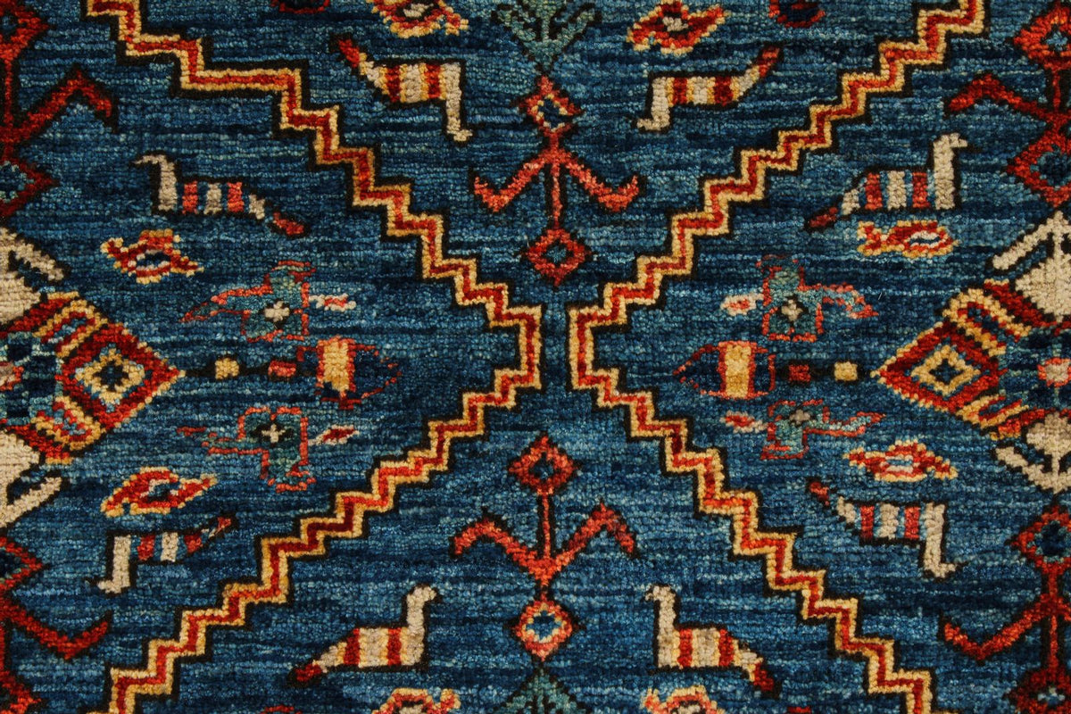 9x12 Navy and Red Traditional Rug
