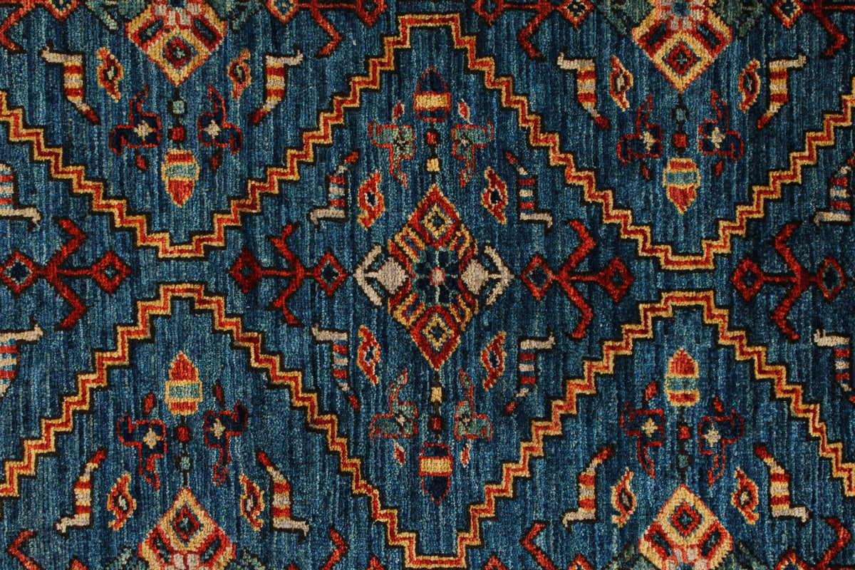 9x12 Navy and Red Traditional Rug