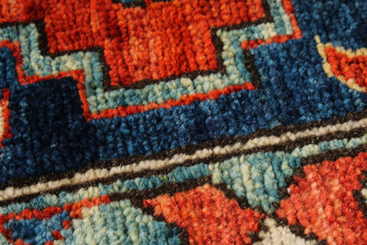 9x12 Navy and Red Traditional Rug