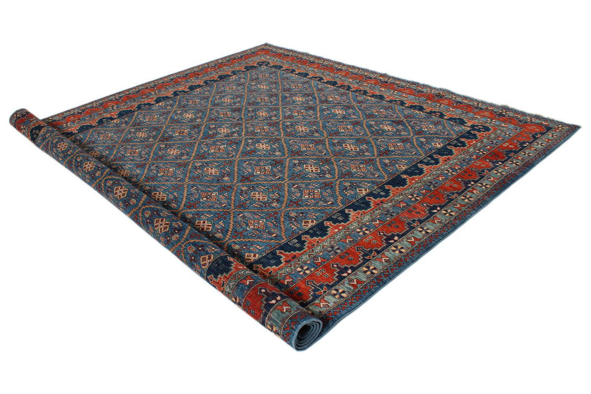 9x12 Navy and Red Traditional Rug