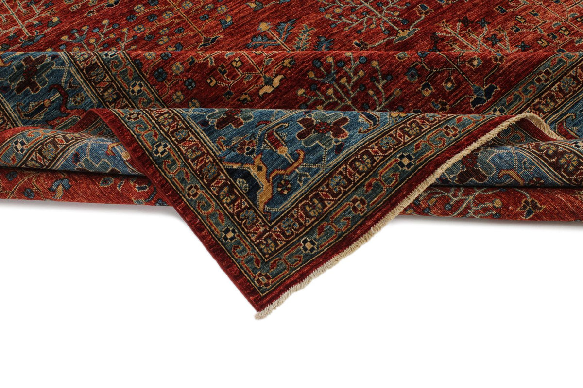 9x12 Rust and Blue Anatolian Traditional Rug
