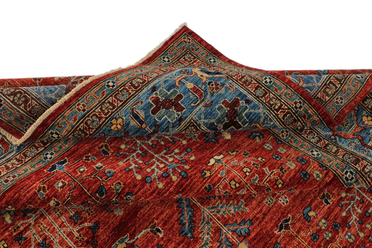 9x12 Rust and Blue Anatolian Traditional Rug