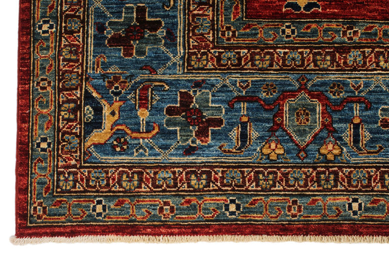 9x12 Rust and Blue Anatolian Traditional Rug