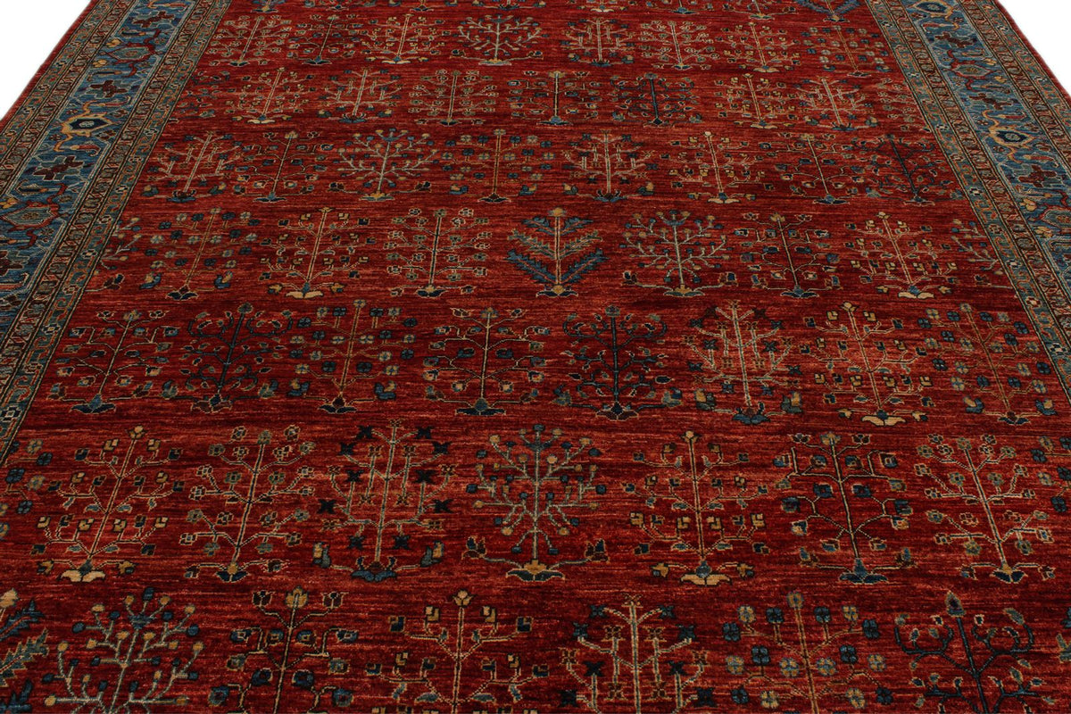 9x12 Rust and Blue Anatolian Traditional Rug