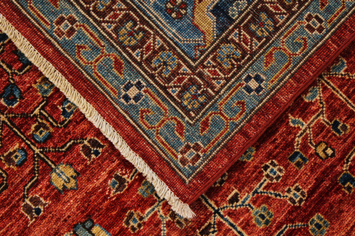 9x12 Rust and Blue Anatolian Traditional Rug
