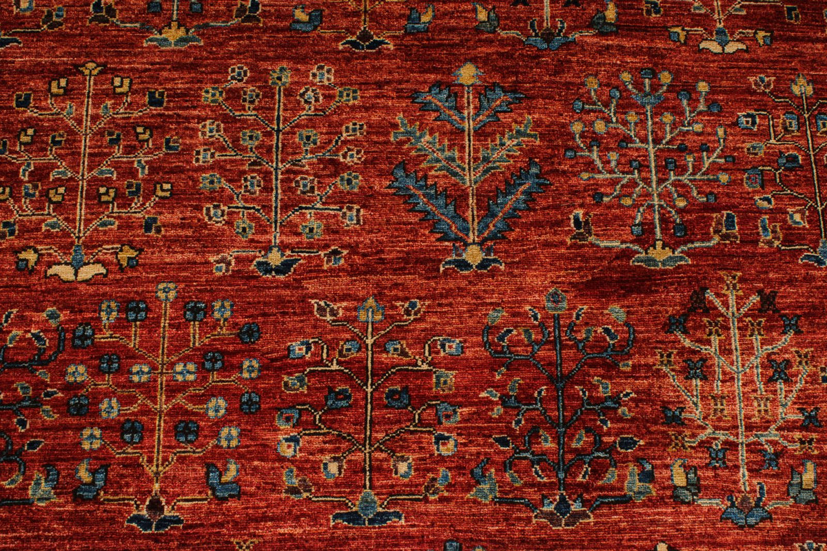 9x12 Rust and Blue Anatolian Traditional Rug