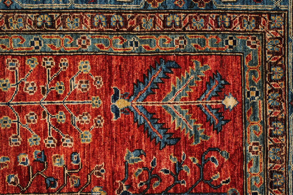 9x12 Rust and Blue Anatolian Traditional Rug