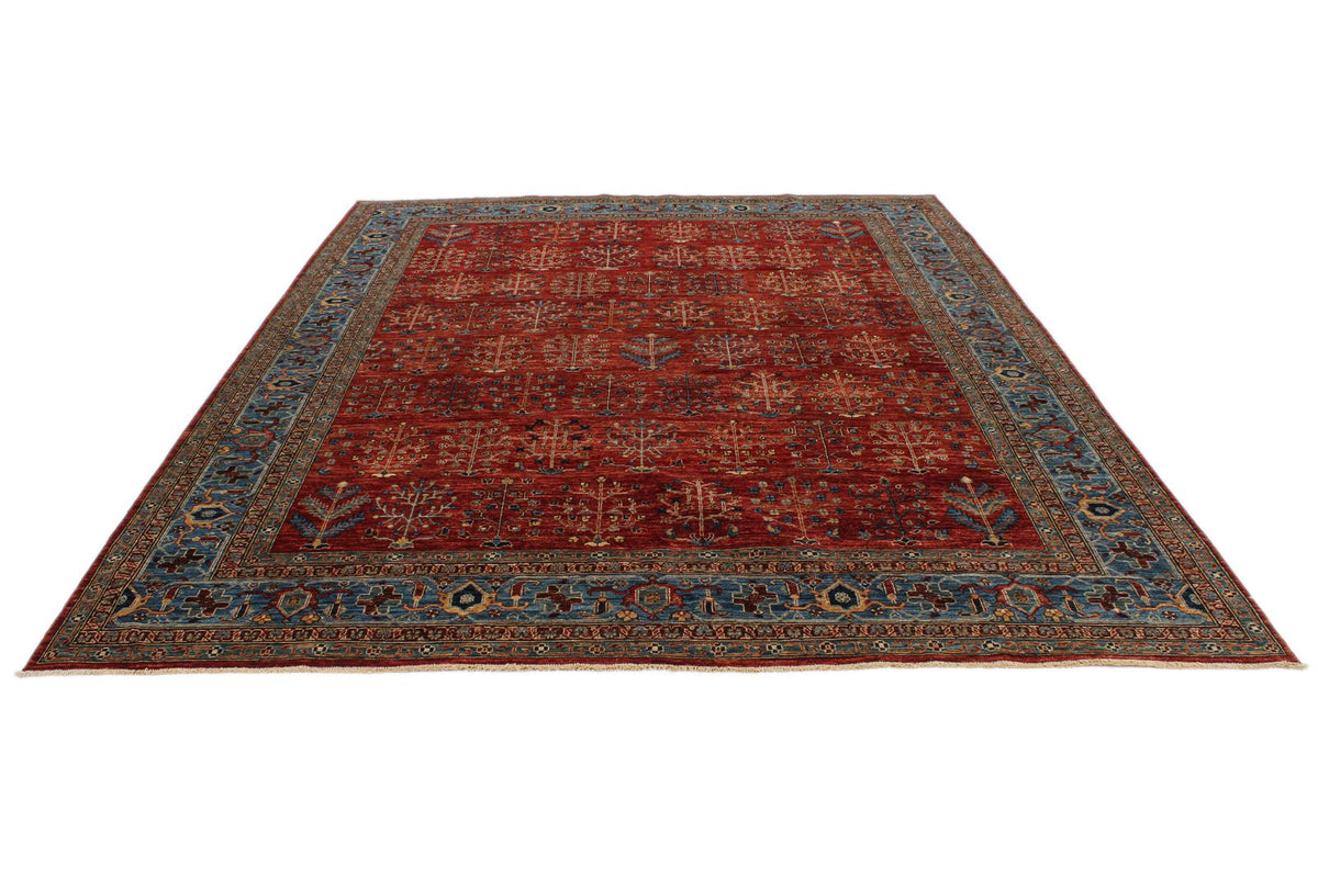 9x12 Rust and Blue Anatolian Traditional Rug