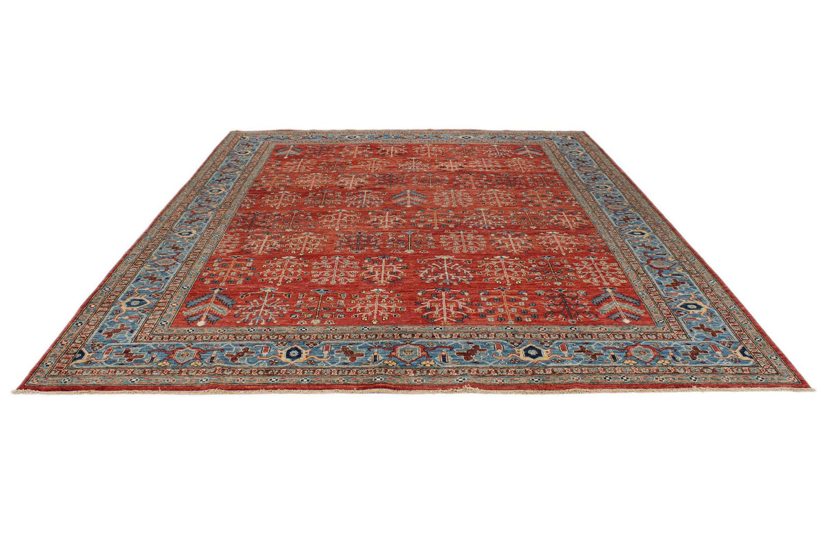 9x12 Rust and Blue Anatolian Traditional Rug