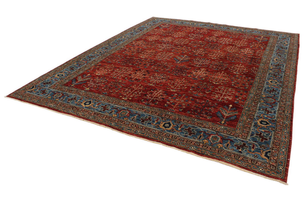 9x12 Rust and Blue Anatolian Traditional Rug