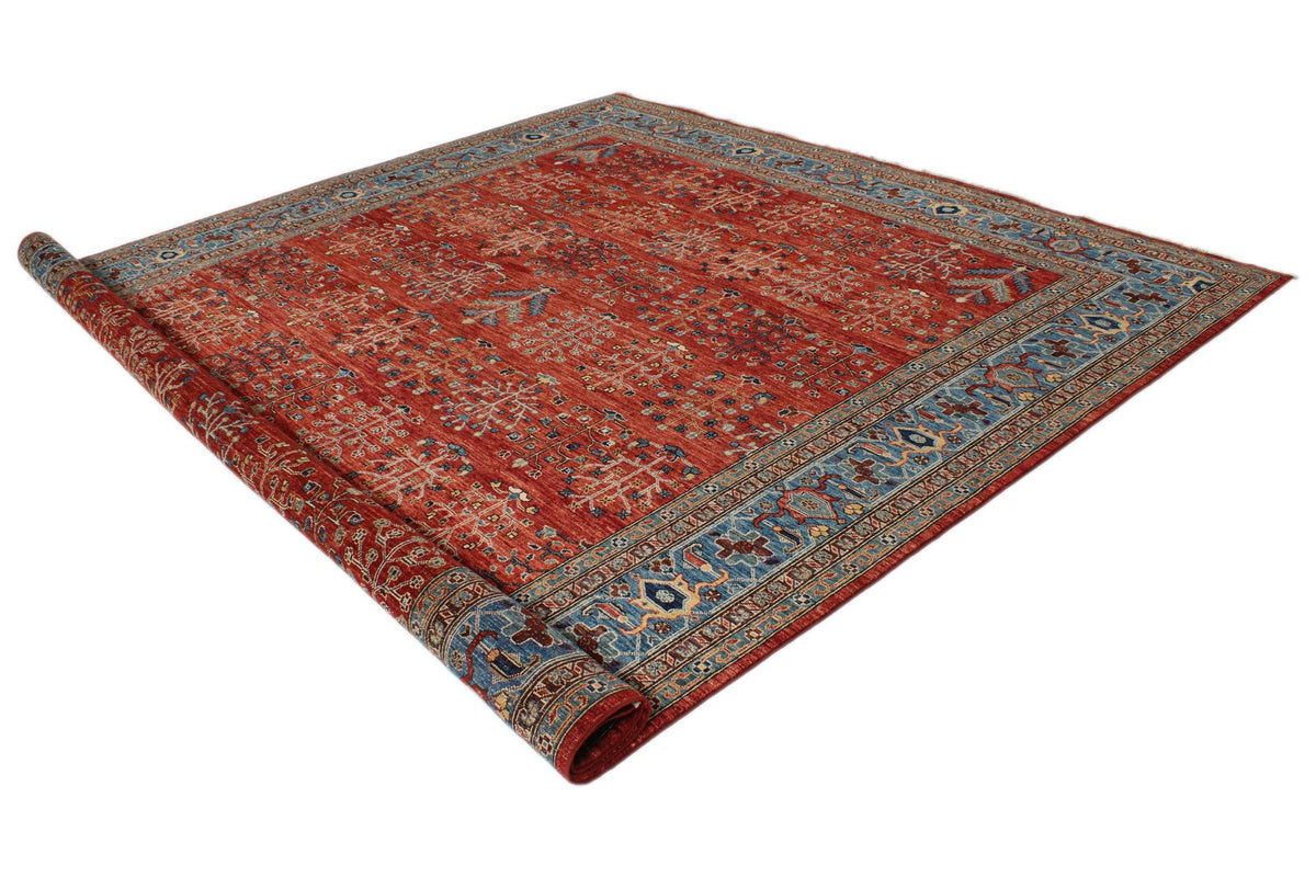 9x12 Rust and Blue Anatolian Traditional Rug