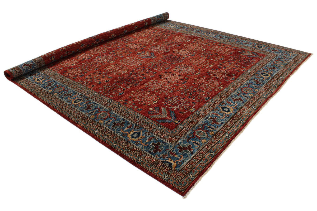 9x12 Rust and Blue Anatolian Traditional Rug