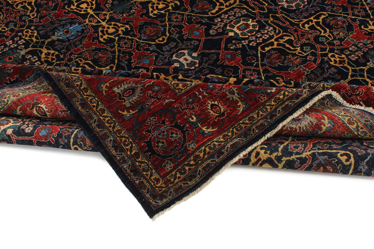 9x9 Navy and Red Anatolian Traditional Rug