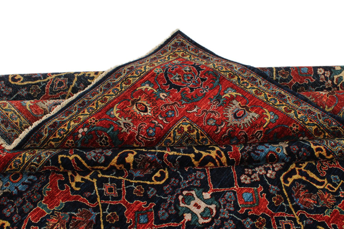 9x9 Navy and Red Anatolian Traditional Rug