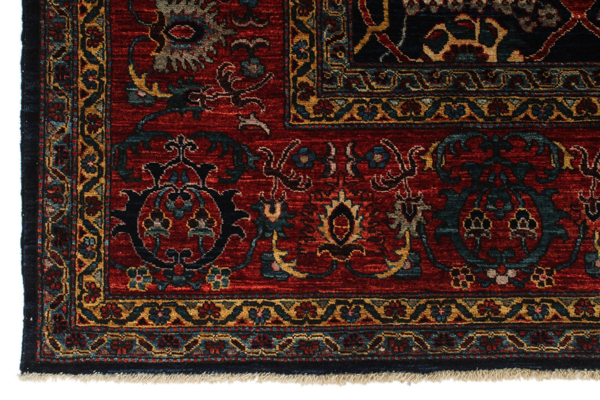 9x9 Navy and Red Anatolian Traditional Rug