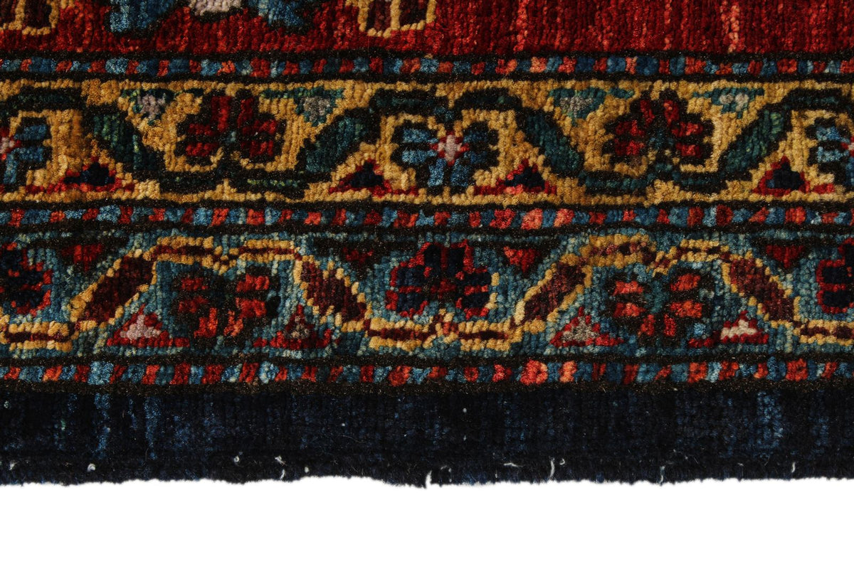 9x9 Navy and Red Anatolian Traditional Rug