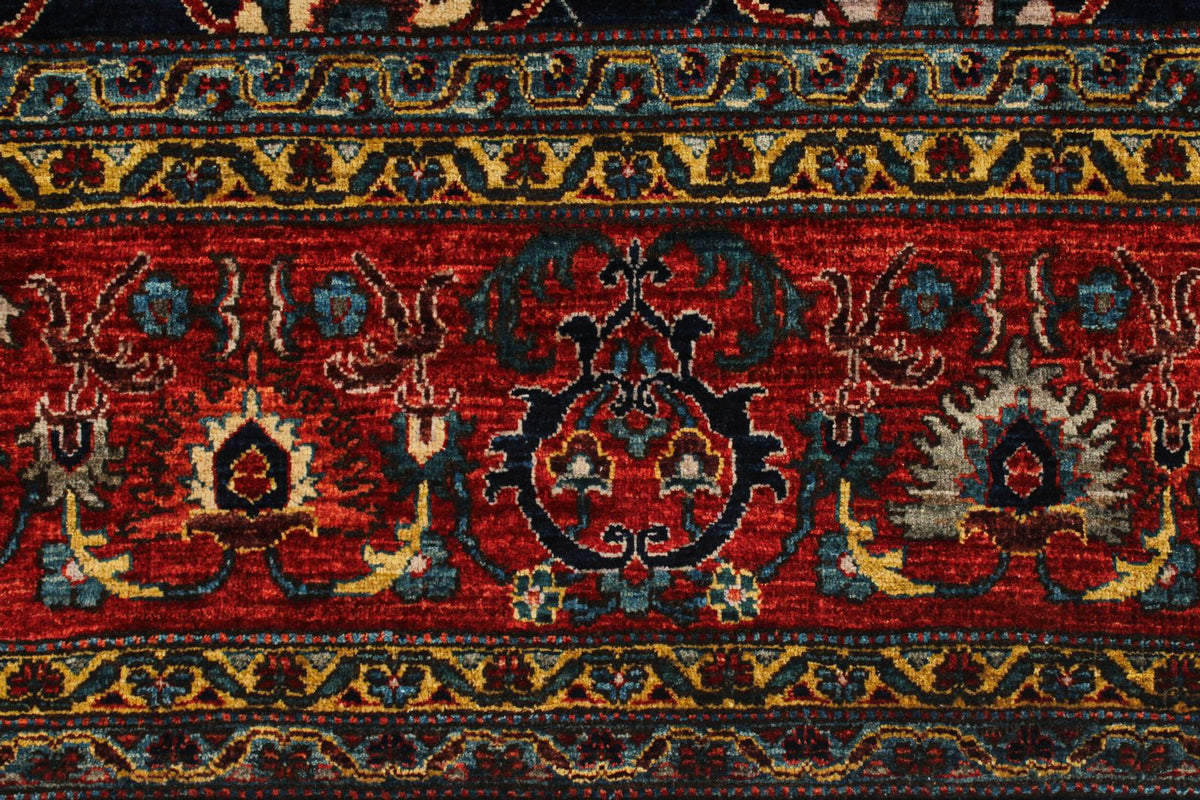 9x9 Navy and Red Anatolian Traditional Rug