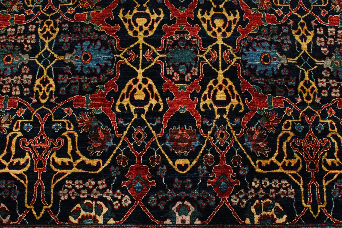 9x9 Navy and Red Anatolian Traditional Rug