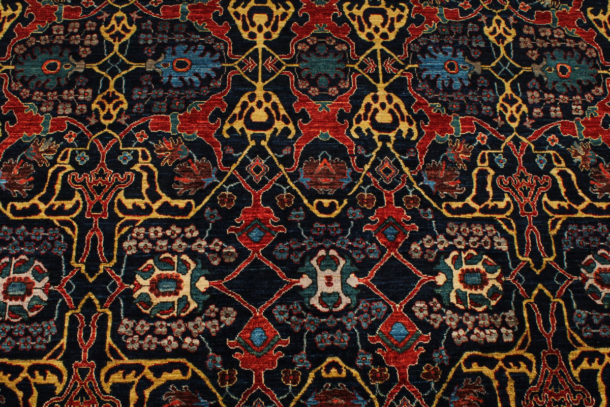 9x9 Navy and Red Anatolian Traditional Rug