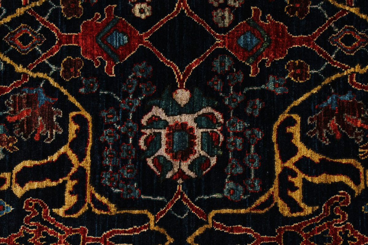 9x9 Navy and Red Anatolian Traditional Rug