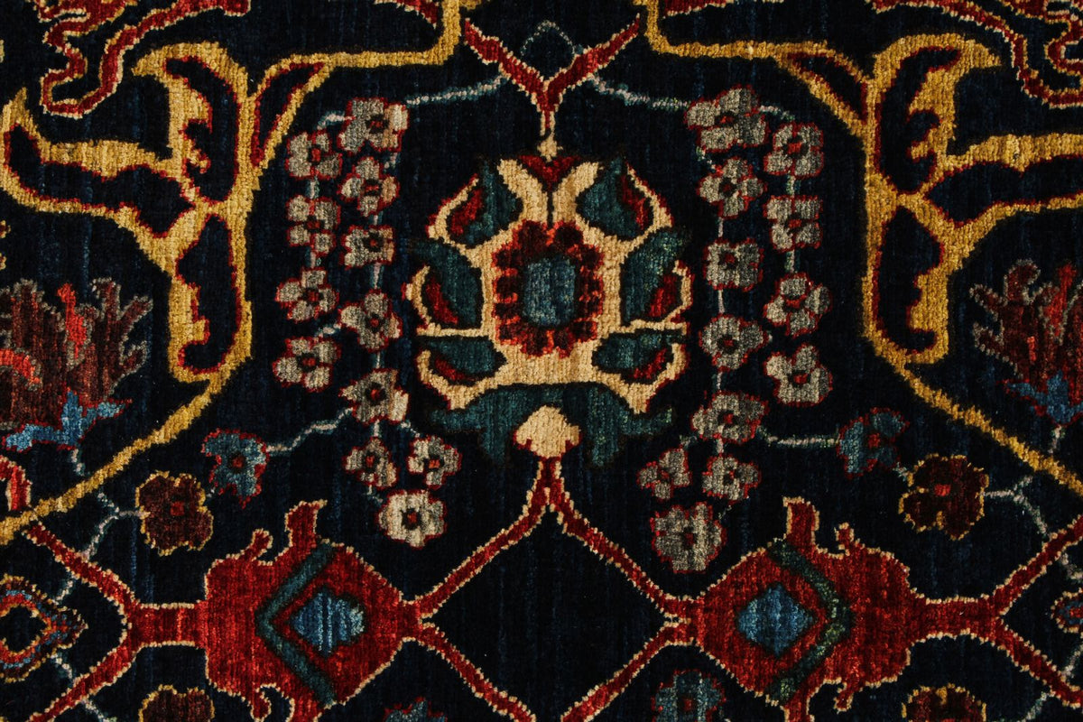 9x9 Navy and Red Anatolian Traditional Rug