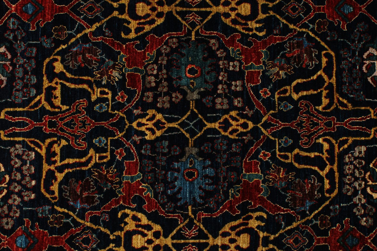 9x9 Navy and Red Anatolian Traditional Rug
