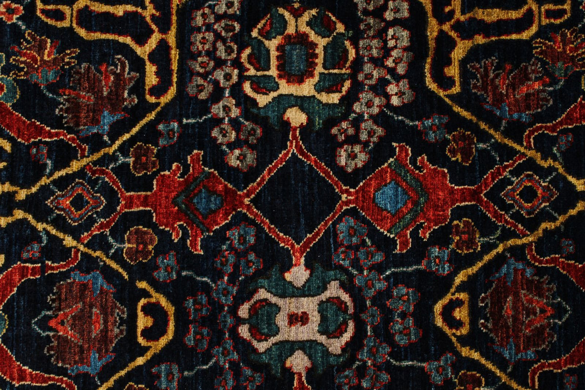 9x9 Navy and Red Anatolian Traditional Rug