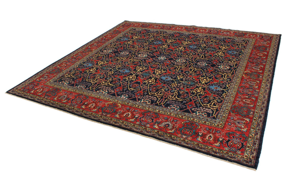 9x9 Navy and Red Anatolian Traditional Rug