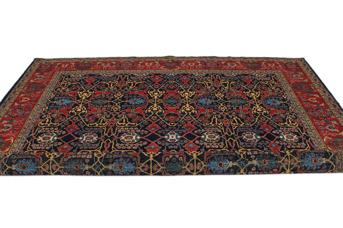 9x9 Navy and Red Anatolian Traditional Rug