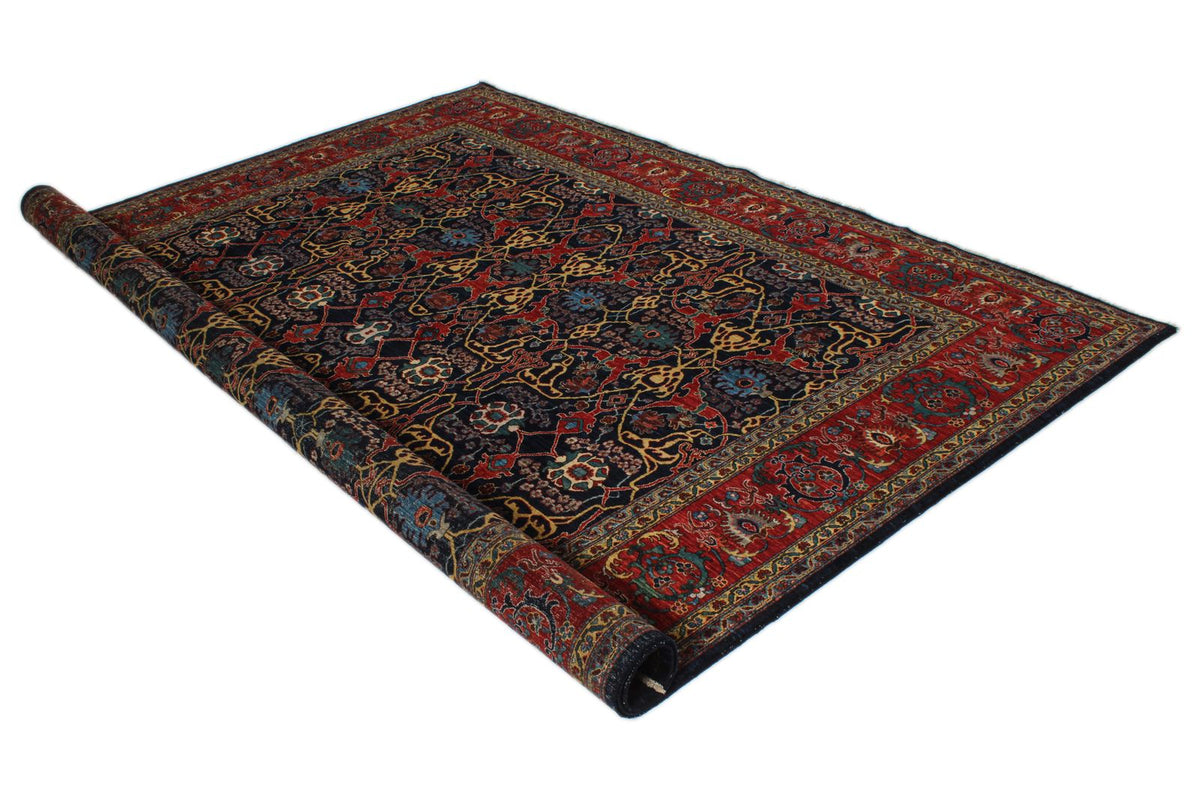 9x9 Navy and Red Anatolian Traditional Rug