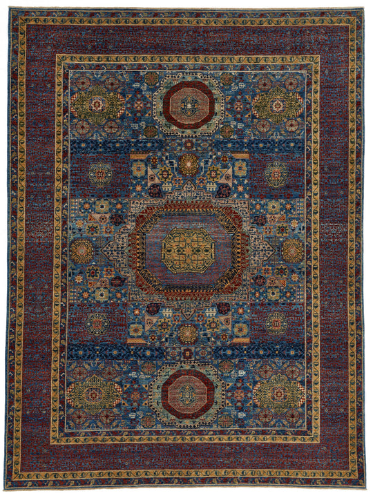 9x12 Blue and Multicolor Anatolian Traditional Rug