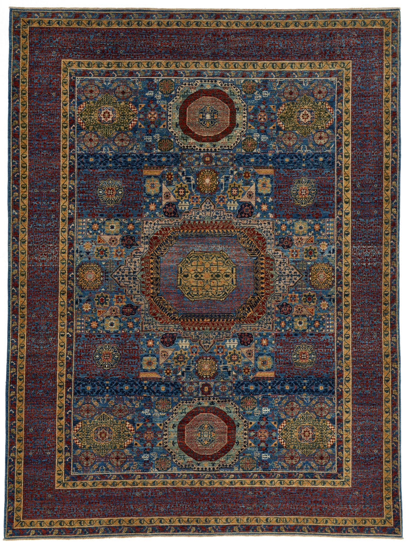 9x12 Blue and Multicolor Anatolian Traditional Rug