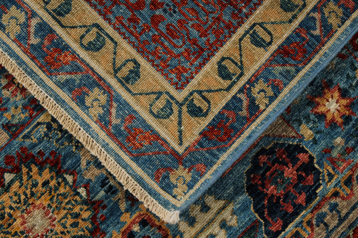 9x12 Blue and Multicolor Anatolian Traditional Rug