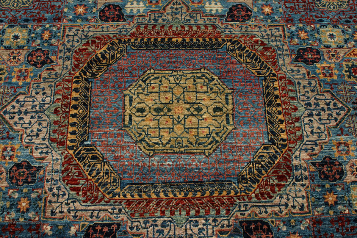 9x12 Blue and Multicolor Anatolian Traditional Rug