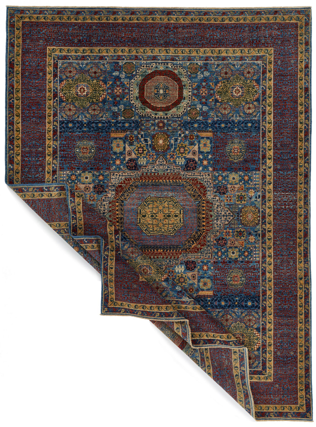 9x12 Blue and Multicolor Anatolian Traditional Rug