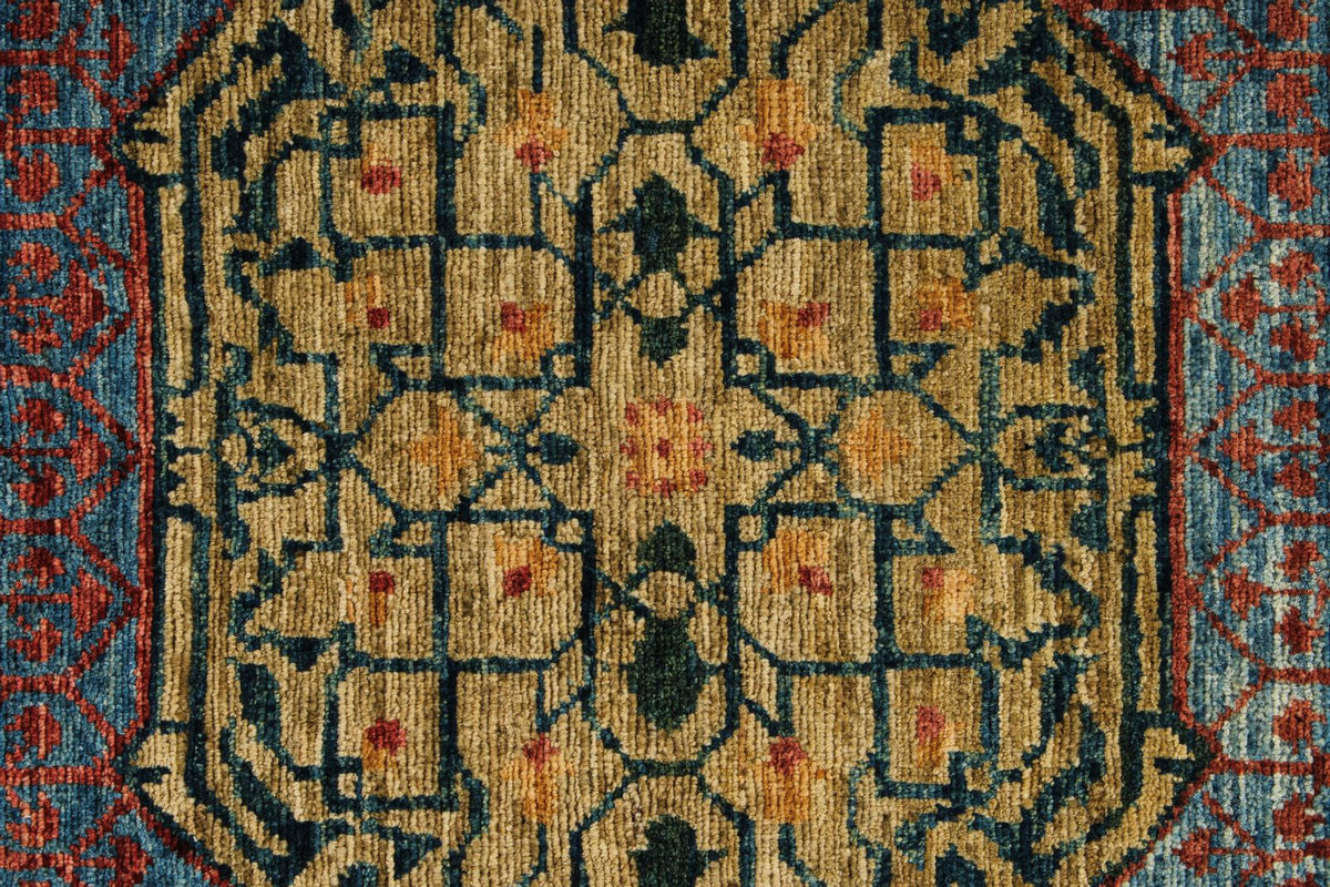 9x12 Blue and Multicolor Anatolian Traditional Rug