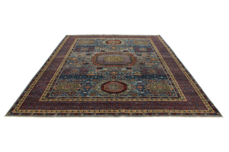 9x12 Blue and Multicolor Anatolian Traditional Rug