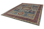 9x12 Blue and Multicolor Anatolian Traditional Rug