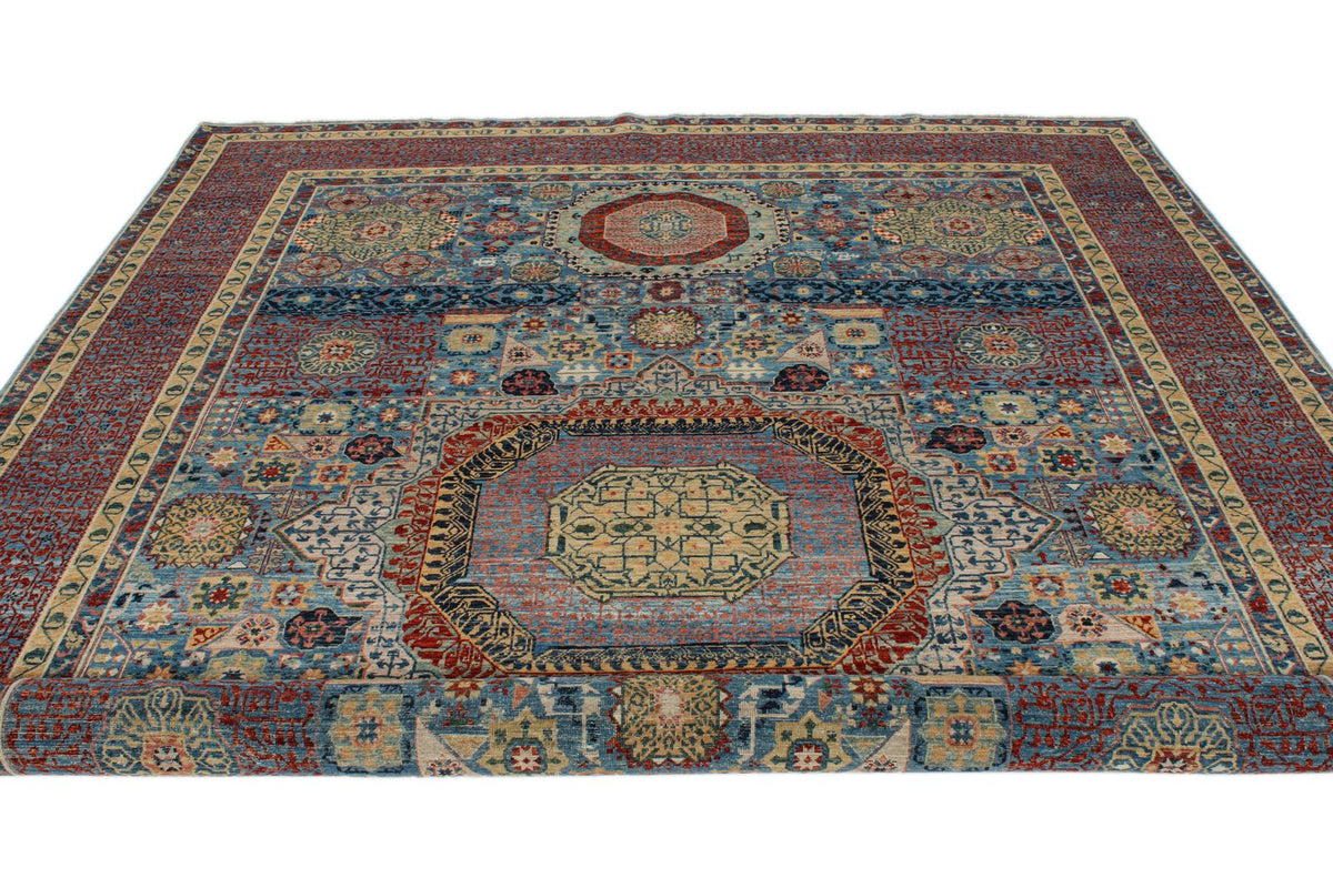 9x12 Blue and Multicolor Anatolian Traditional Rug