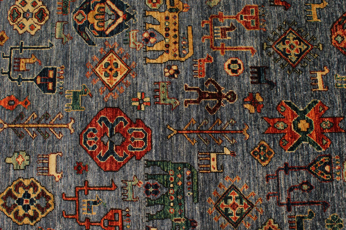 3x12 Gray and Multicolor Anatolian Traditional Runner