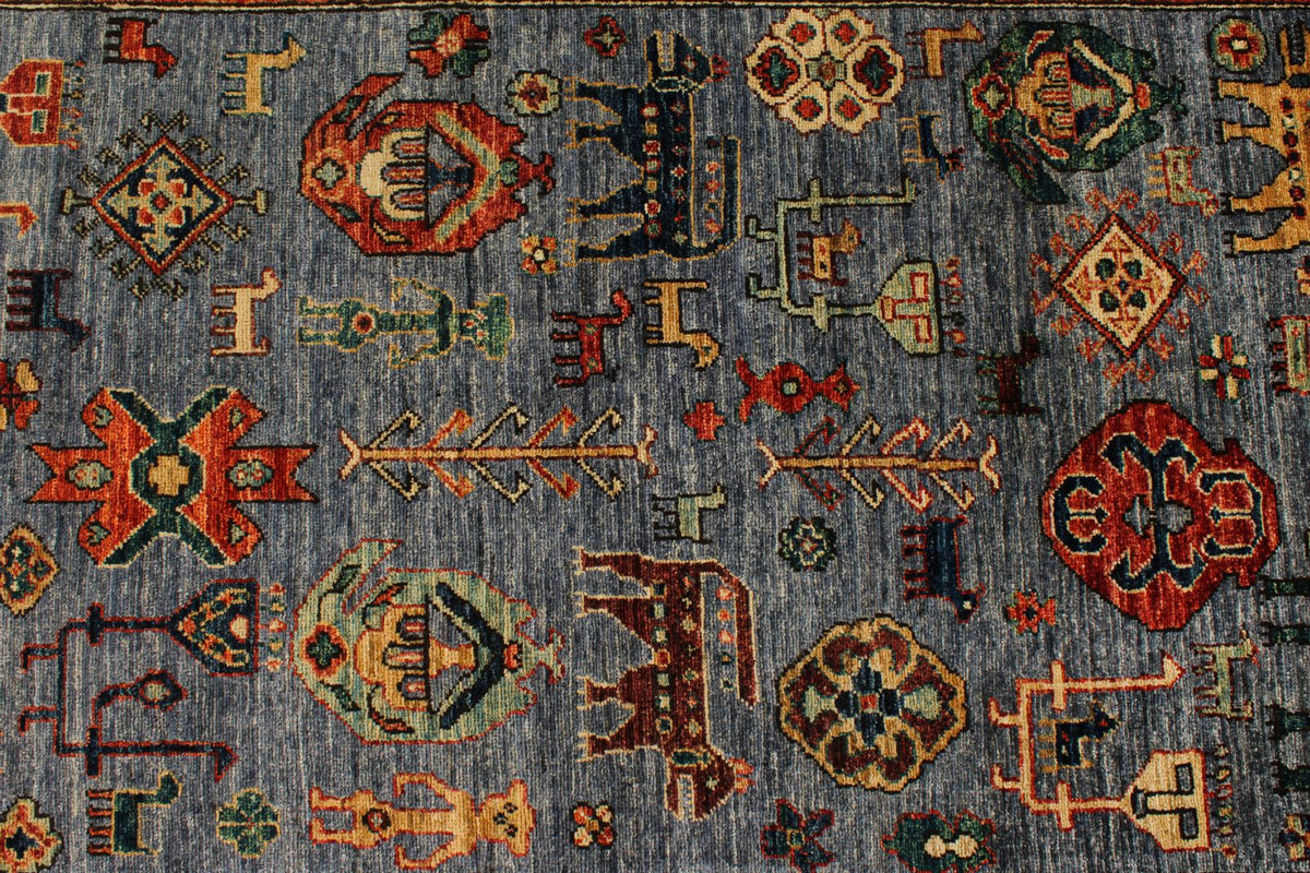 3x12 Gray and Multicolor Anatolian Traditional Runner
