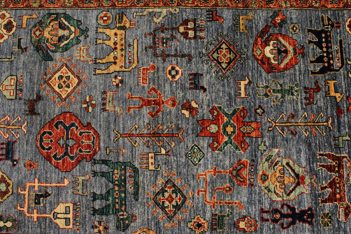 3x12 Gray and Multicolor Anatolian Traditional Runner