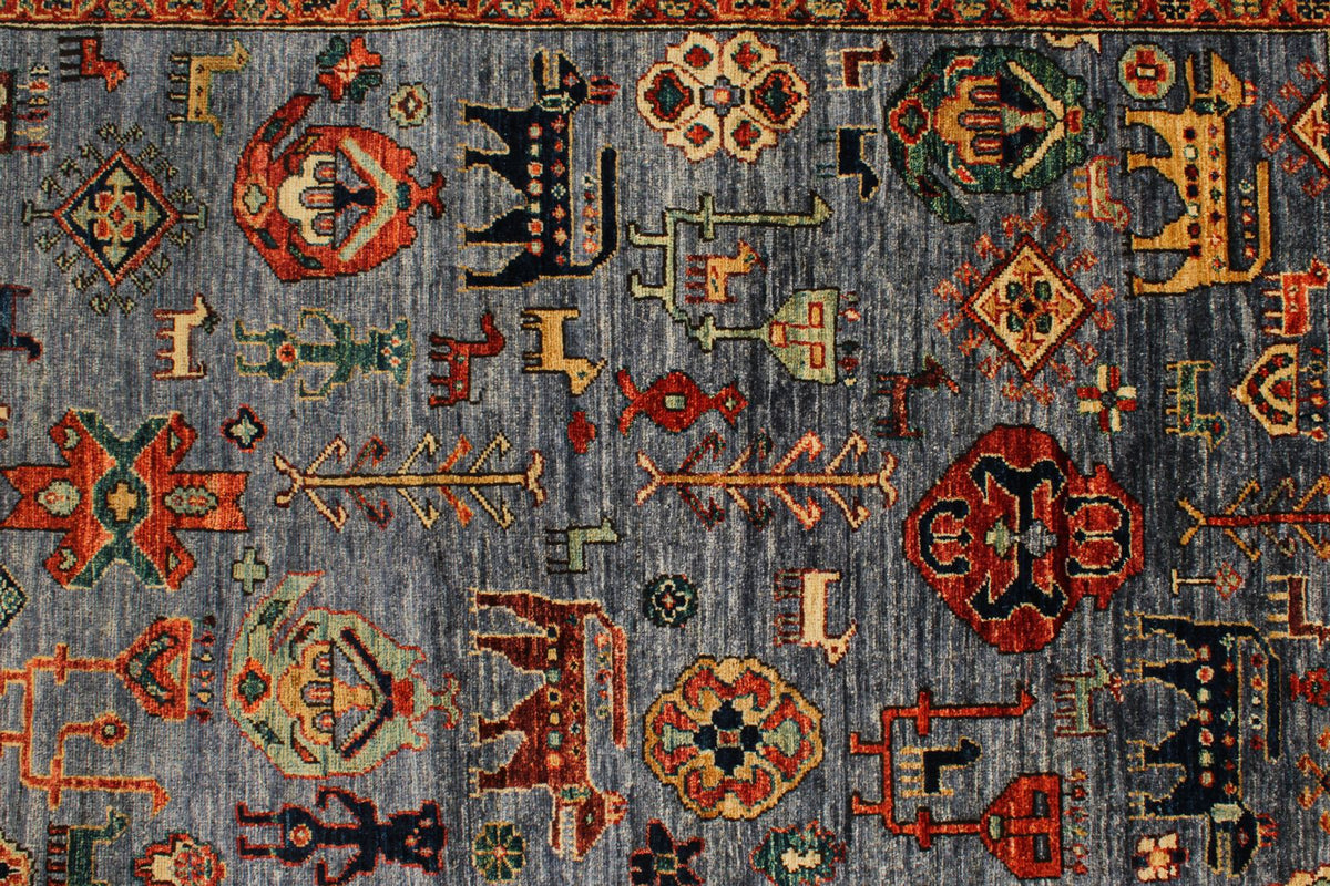 3x12 Gray and Multicolor Anatolian Traditional Runner