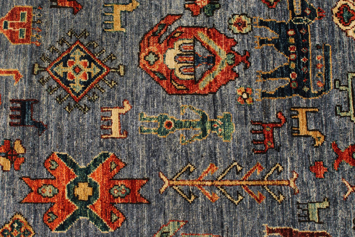 3x12 Gray and Multicolor Anatolian Traditional Runner